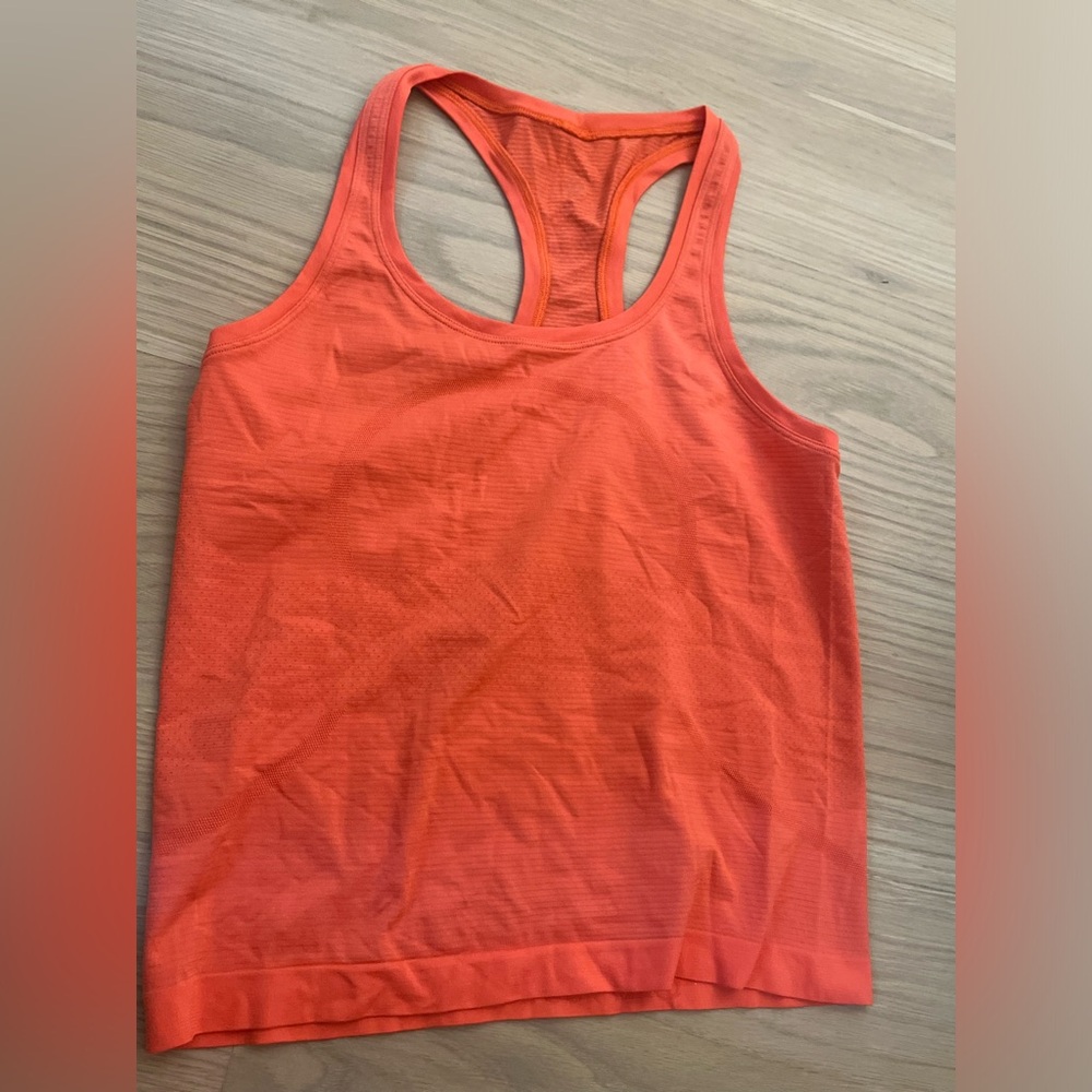 Lululemon athletica swiftly tank top orange size 6